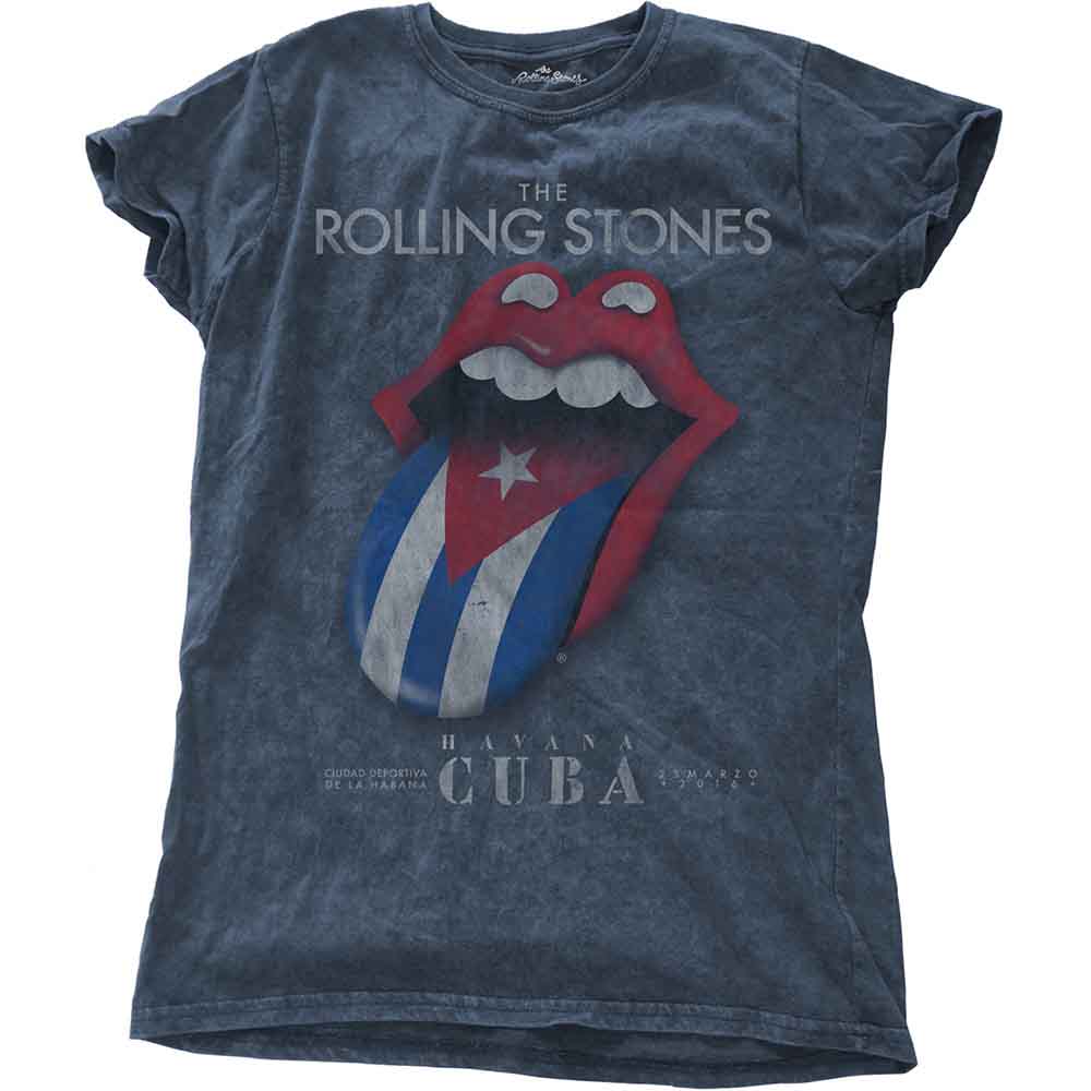 Image of Rolling Stones Ladies T-shirt - Havana Cuba, Wash Collection Rock Off